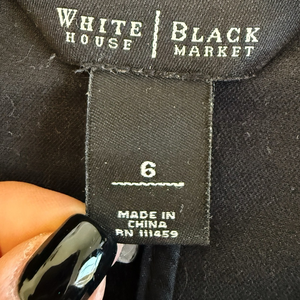 White House Black Market Black Velvet Blazer Jacket W’s 6 Fitted Button Front - Picture 4 of 10